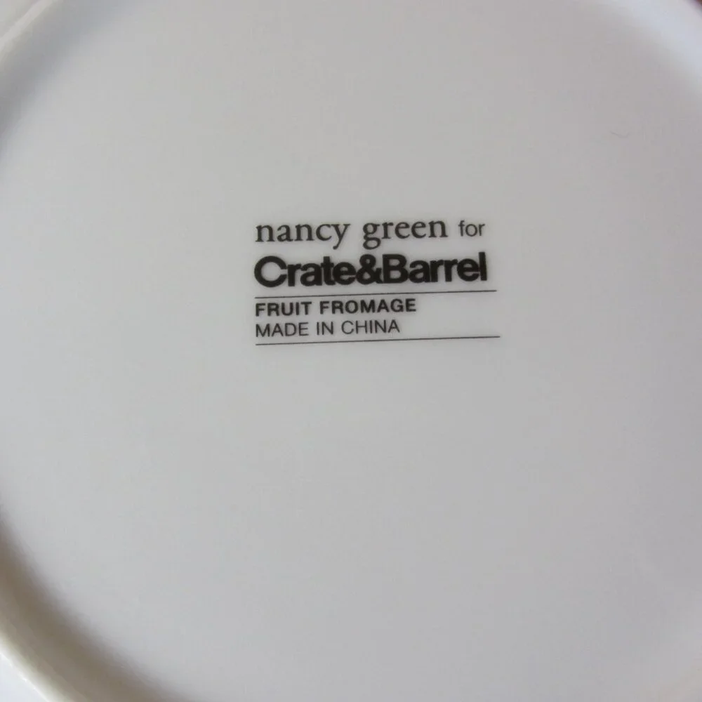 3 for $24 crate & barrel nancy green fruit fromage appetizer plate apple (W3971)